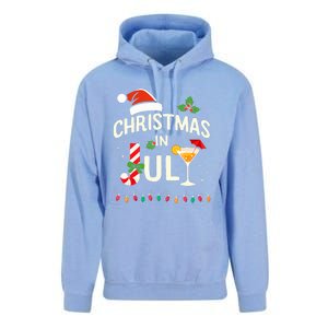 Christmas In July With Candy Cane For Summer Beach Xmas Unisex Surf Hoodie