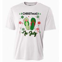 Christmas In July Flip Flops Summer Vacation Beach Lovers Cooling Performance Crew T-Shirt