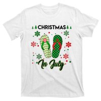 Christmas In July Flip Flops Summer Vacation Beach Lovers T-Shirt