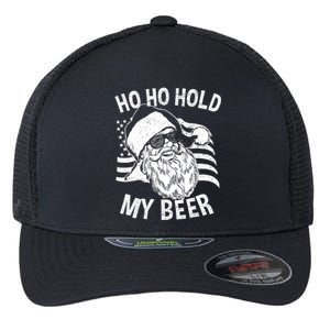 Christmas In July Hipster Santa Ho Ho Hold My Beer Flexfit Unipanel Trucker Cap