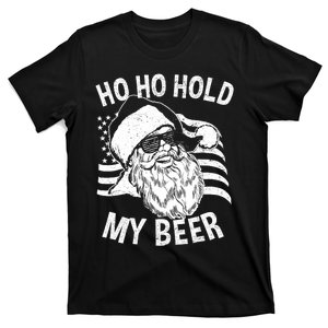 Christmas In July Hipster Santa Ho Ho Hold My Beer T-Shirt