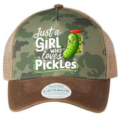 Cute Im Just A Girl Who Loves Pickles For Funny Pickle Lovers Gift Legacy Tie Dye Trucker Hat