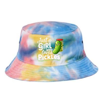 Cute Im Just A Girl Who Loves Pickles For Funny Pickle Lovers Gift Tie Dye Newport Bucket Hat