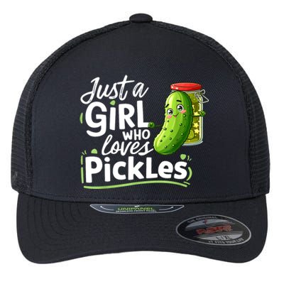 Cute Im Just A Girl Who Loves Pickles For Funny Pickle Lovers Gift Flexfit Unipanel Trucker Cap