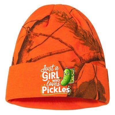 Cute Im Just A Girl Who Loves Pickles For Funny Pickle Lovers Gift Kati Licensed 12" Camo Beanie