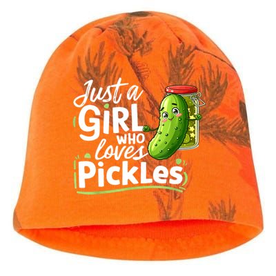 Cute Im Just A Girl Who Loves Pickles For Funny Pickle Lovers Gift Kati - Camo Knit Beanie