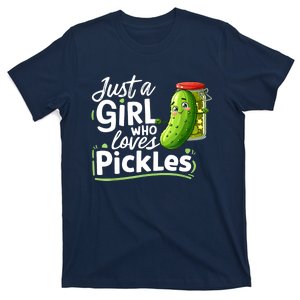 Cute Im Just A Girl Who Loves Pickles For Funny Pickle Lovers Gift T-Shirt