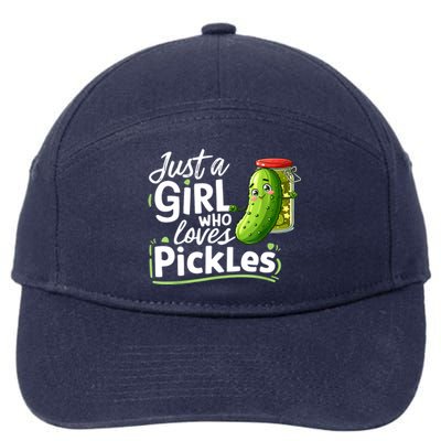 Cute Im Just A Girl Who Loves Pickles For Funny Pickle Lovers Gift 7-Panel Snapback Hat