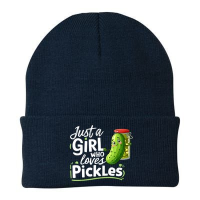 Cute Im Just A Girl Who Loves Pickles For Funny Pickle Lovers Gift Knit Cap Winter Beanie