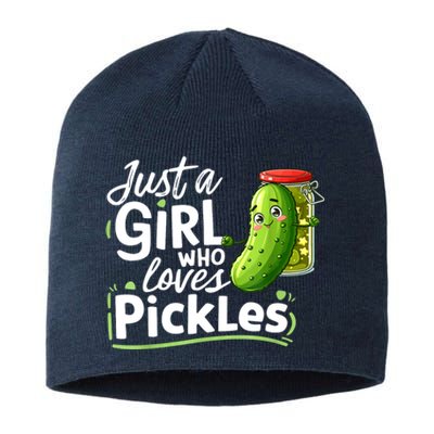 Cute Im Just A Girl Who Loves Pickles For Funny Pickle Lovers Gift Sustainable Beanie