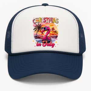 Christmas In July Flamingo Beach Summer Trucker Hat