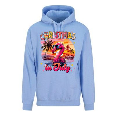 Christmas In July Flamingo Beach Summer Unisex Surf Hoodie