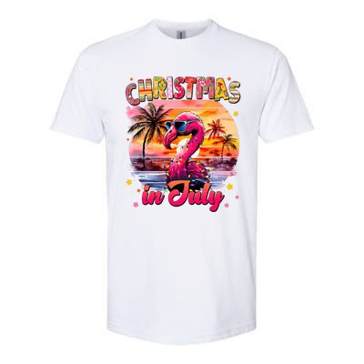 Christmas In July Flamingo Beach Summer Softstyle® CVC T-Shirt