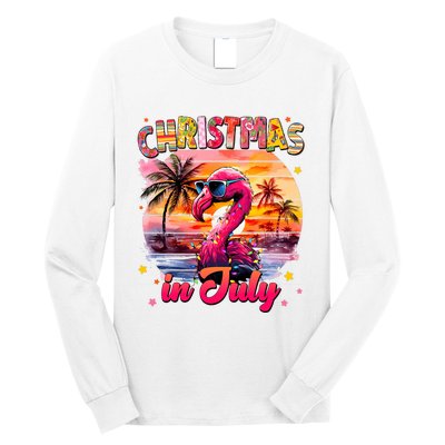 Christmas In July Flamingo Beach Summer Long Sleeve Shirt