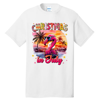 Christmas In July Flamingo Beach Summer Tall T-Shirt