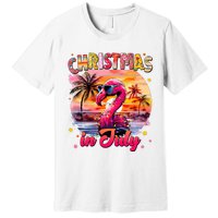 Christmas In July Flamingo Beach Summer Premium T-Shirt