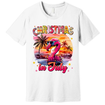 Christmas In July Flamingo Beach Summer Premium T-Shirt