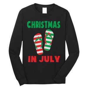 Christmas In July Flip Flop Xmas In July Decorations Party Long Sleeve Shirt