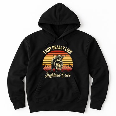 Cowgirl I Just Really Like Highland Cows Scottish Cow Hoodie