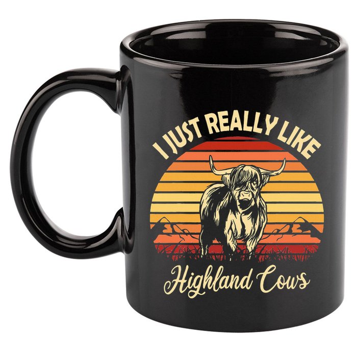 Cowgirl I Just Really Like Highland Cows Scottish Cow 11oz C Handle Ceramic Mug
