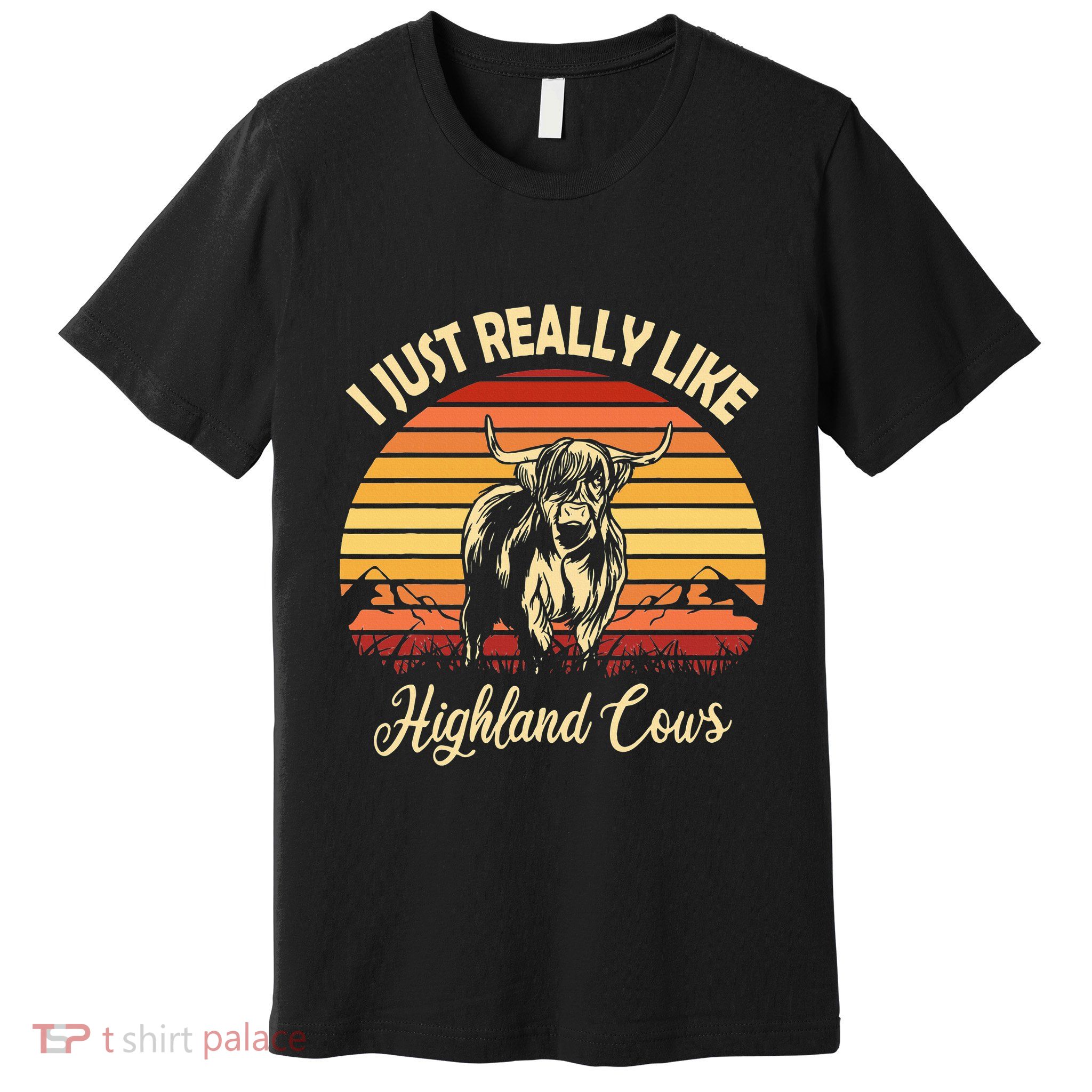 Cowgirl I Just Really Like Highland Cows Scottish Cow Premium T-Shirt