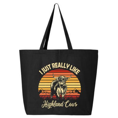 Cowgirl I Just Really Like Highland Cows Scottish Cow 25L Jumbo Tote