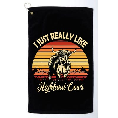 Cowgirl I Just Really Like Highland Cows Scottish Cow Golf Towel