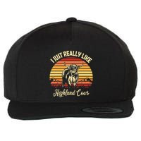 Cowgirl I Just Really Like Highland Cows Scottish Cow Wool Snapback Cap