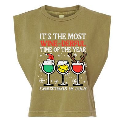 Christmas In July Most Winederful Time Funny Xmas Garment-Dyed Women's Muscle Tee