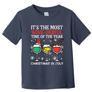 Christmas In July Most Winederful Time Funny Xmas Toddler T-Shirt