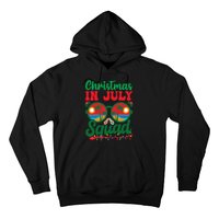 Christmas In July Squad Retro Sunglass Palm Tree Summer Xmas Hoodie