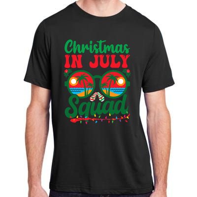 Christmas In July Squad Retro Sunglass Palm Tree Summer Xmas Adult ChromaSoft Performance T-Shirt