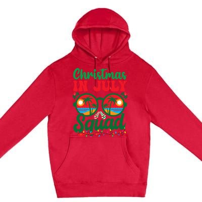 Christmas In July Squad Retro Sunglass Palm Tree Summer Xmas Premium Pullover Hoodie