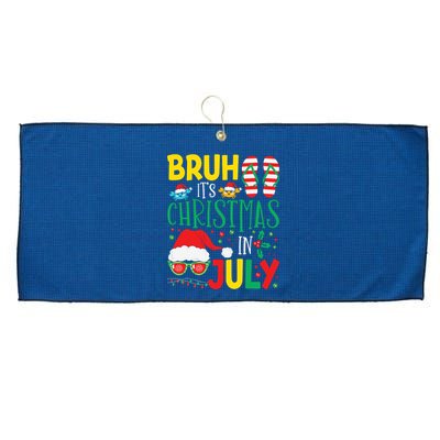 Christmas In Julys For Wo Bruh Summer Santa Large Microfiber Waffle Golf Towel