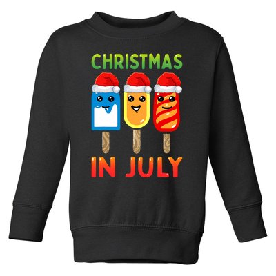 Christmas In July Santa Hat Ice Pops Funny Toddler Sweatshirt