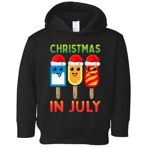 Christmas In July Santa Hat Ice Pops Funny Toddler Hoodie