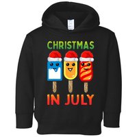 Christmas In July Santa Hat Ice Pops Funny Toddler Hoodie