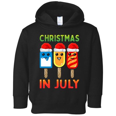 Christmas In July Santa Hat Ice Pops Funny Toddler Hoodie