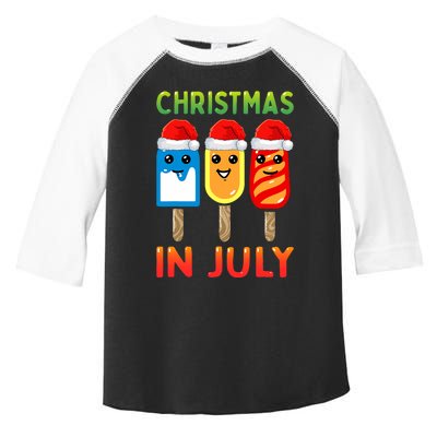 Christmas In July Santa Hat Ice Pops Funny Toddler Fine Jersey T-Shirt