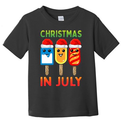 Christmas In July Santa Hat Ice Pops Funny Toddler T-Shirt