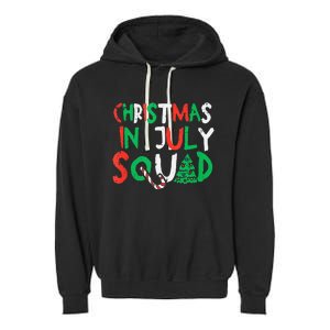 Christmas In July Squad Funny Summer Xmas Men Women Kids Garment-Dyed Fleece Hoodie