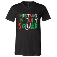 Christmas In July Squad Funny Summer Xmas Men Women Kids V-Neck T-Shirt