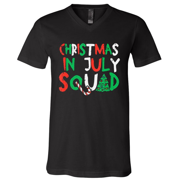 Christmas In July Squad Funny Summer Xmas Men Women Kids V-Neck T-Shirt