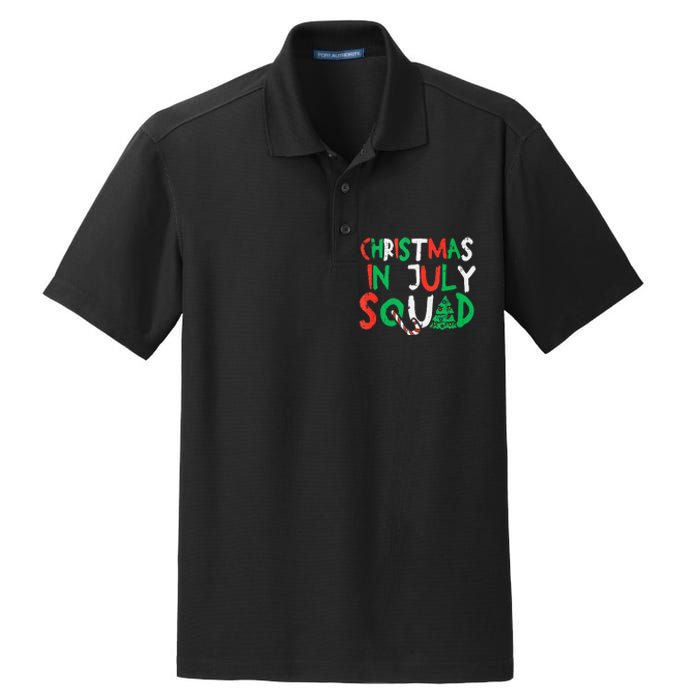 Christmas In July Squad Funny Summer Xmas Men Women Kids Dry Zone Grid Polo