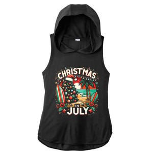 Christmas In July Summer Beach Vacation Xmas Ladies PosiCharge Tri-Blend Wicking Draft Hoodie Tank