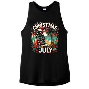 Christmas In July Summer Beach Vacation Xmas Ladies PosiCharge Tri-Blend Wicking Tank