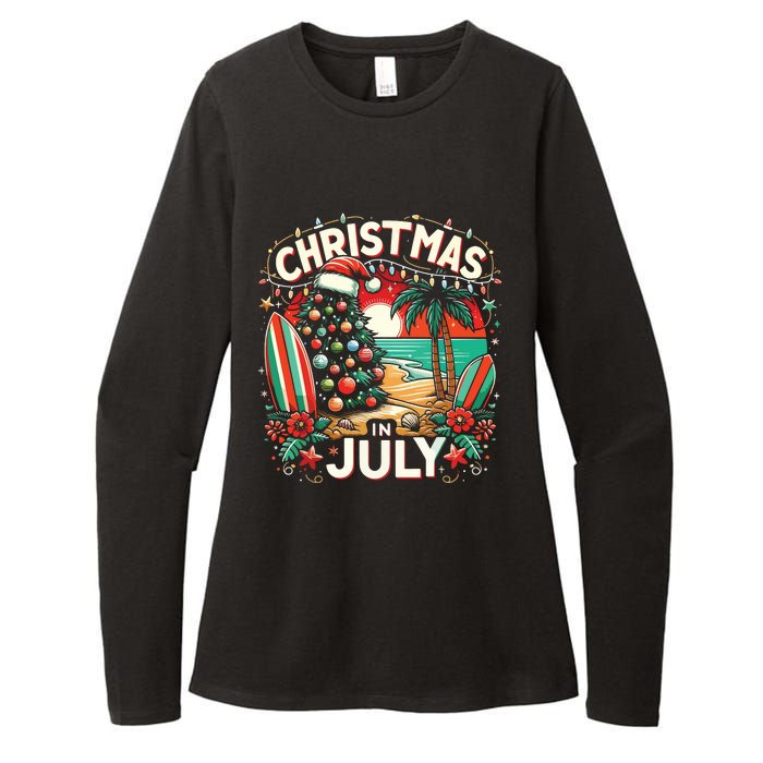 Christmas In July Summer Beach Vacation Xmas Womens CVC Long Sleeve Shirt