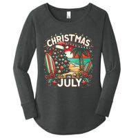 Christmas In July Summer Beach Vacation Xmas Women's Perfect Tri Tunic Long Sleeve Shirt