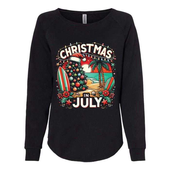 Christmas In July Summer Beach Vacation Xmas Womens California Wash Sweatshirt