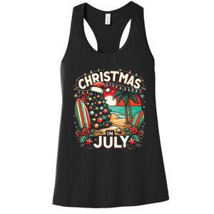 Christmas In July Summer Beach Vacation Xmas Women's Racerback Tank